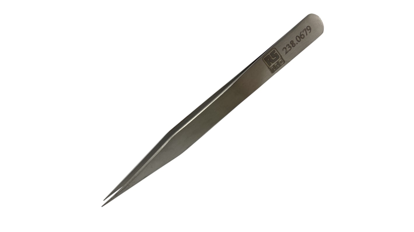 RS PRO, Pincet, Austenitisk stål med lavt kulstofindhold, Fin, , Umagnetisk 0SA, Længde: 120 mm