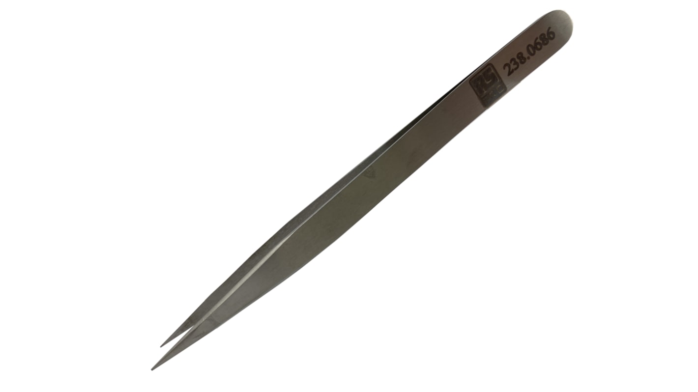 Pęseta dł. całkowita 135 mm RS PRO antymagnetyczna Stal niskowęglowa austenityczna