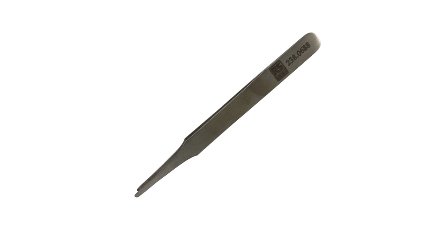 Pinzette RS PRO 2ASA in Acciaio austenitico a basso tenore di carbonio, 120 mm mm, becco piatto/arrotondato,
