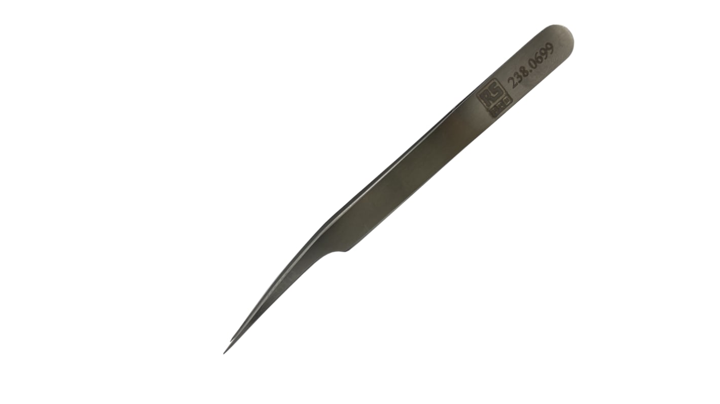 Pęseta dł. całkowita 115 mm RS PRO antymagnetyczna Stal niskowęglowa austenityczna