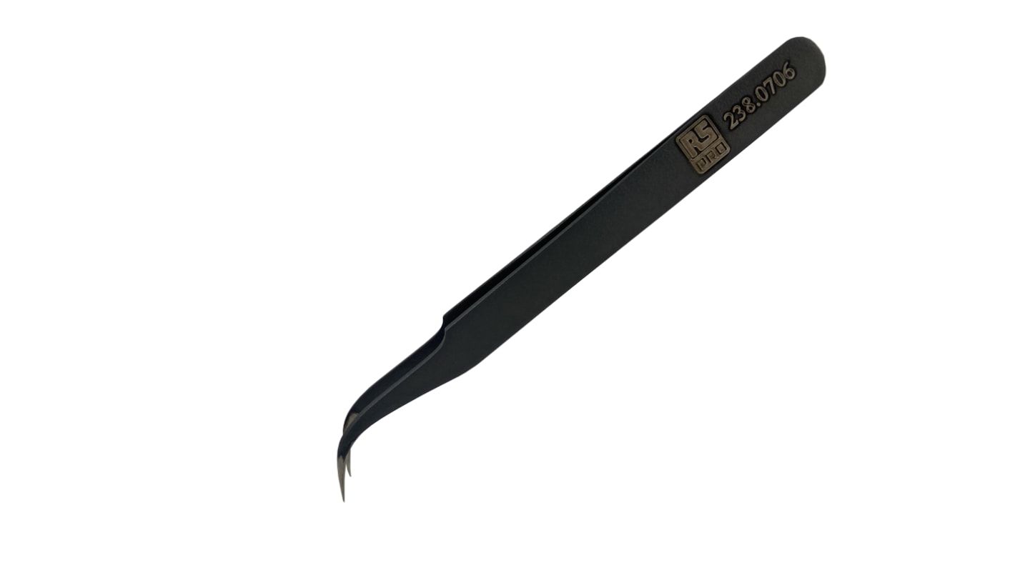 RS PRO 120 mm, Low Carbon Austenitic Steel, Fine, ESD Tweezer