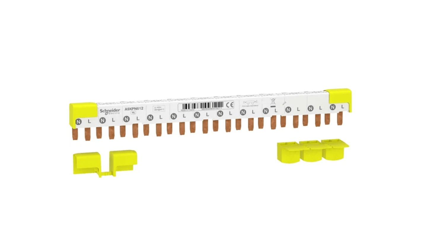 Peine de distribución, A9XPN612, 1 Fase, 230V ac Acti9