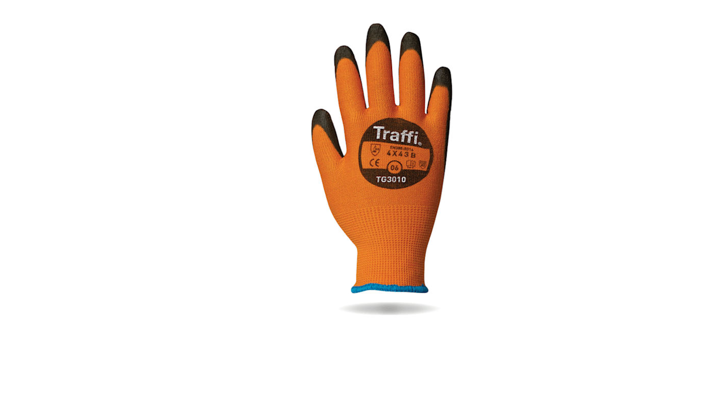 Traffi 作業手袋 黒,オレンジ TG3010 : A-TG3010-AM-11