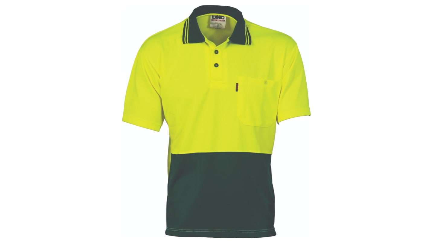DNC 3811 Green/Yellow Unisex Hi Vis Polo Shirt, 4XL