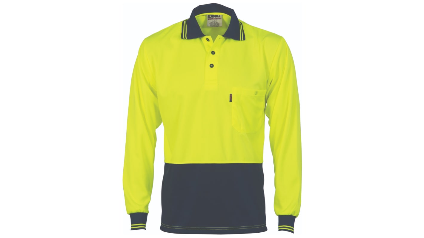 DNC 3813 Yellow/Navy Unisex Hi Vis Polo Shirt, 3XL