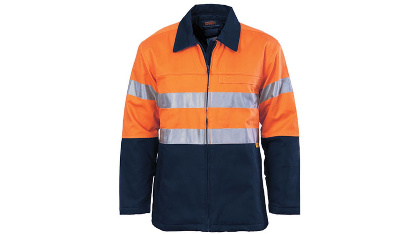 DNC 3858 Orange/Navy Unisex Hi Vis Jacket, 6XL