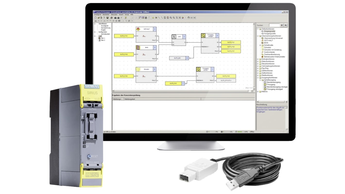 Siemens Dual-Channel Emergency Stop Safety Relay, 24V