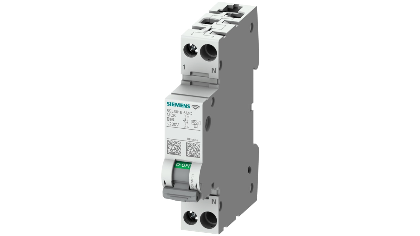 Siemens SENTRON MCB, 1+N, 13A Curve B, 230V AC