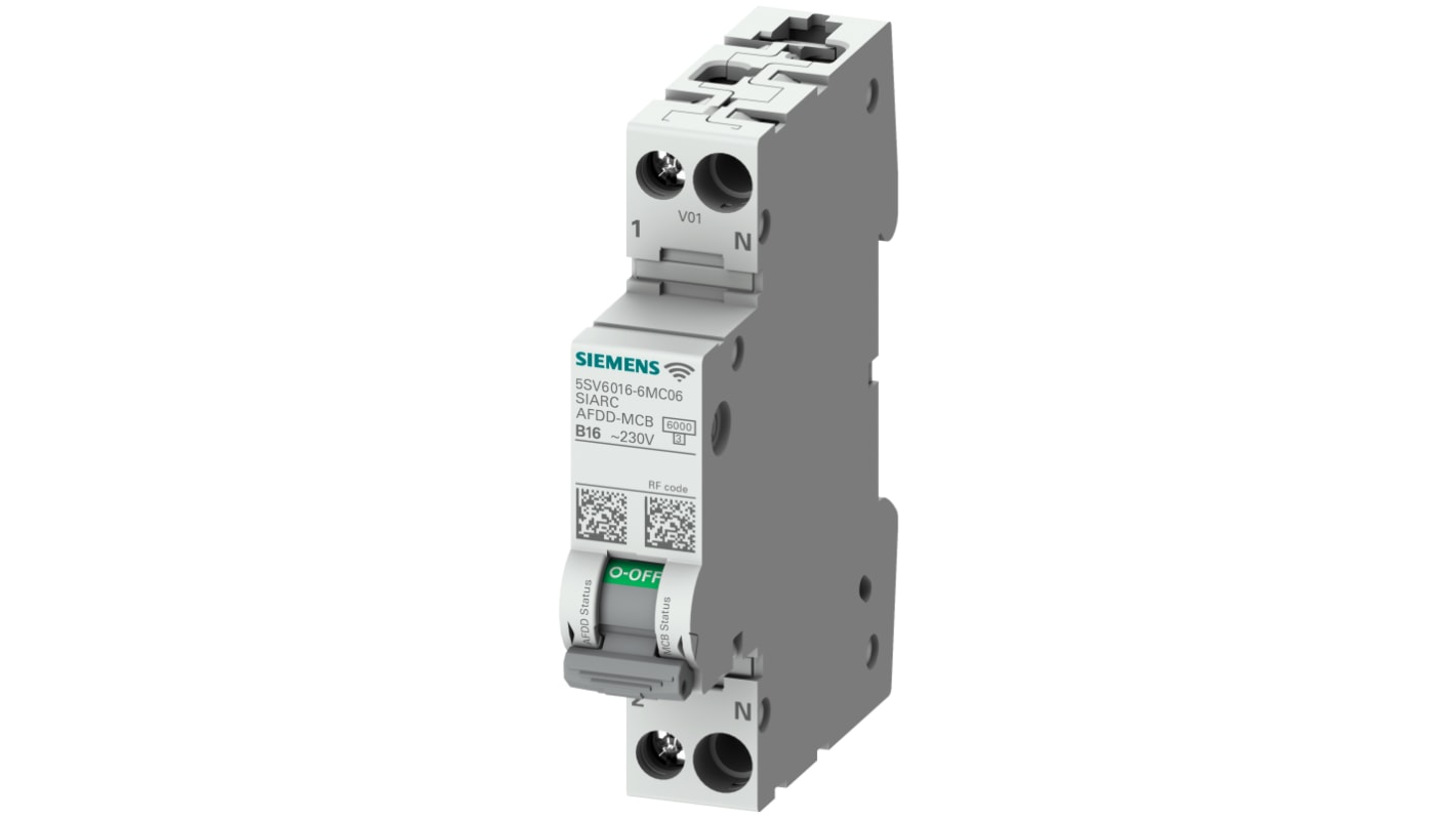 Siemens SENTRON Fire Safety Circuit Breaker, 1P+N, 20A Curve B, 230V AC