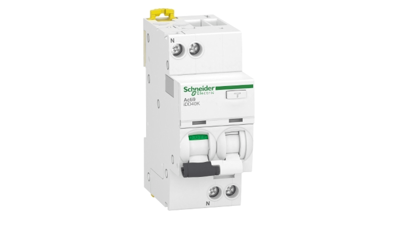Schneider Electric RCBO, 25A Current Rating, 1P+N Poles, 300mA Trip Sensitivity, Type C, Acti9 Range