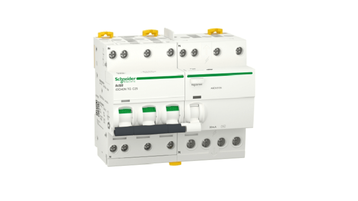 Schneider Electric Acti9 iDD40N FI/LS-Schalter 25A, 3P+N-polig Typ C, Empfindlichkeit 30mA