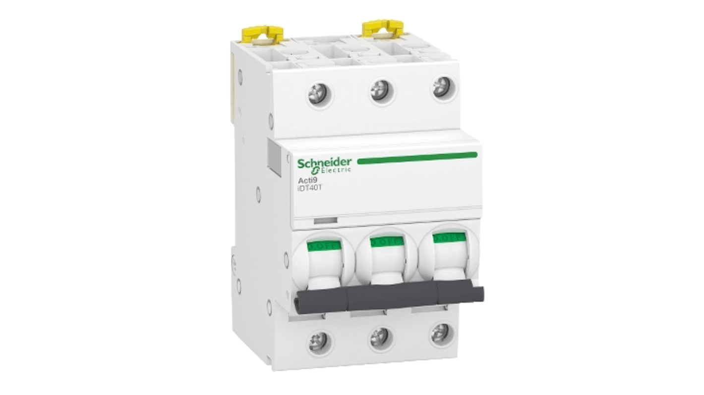 Schneider Electric Acti 9 Acti9 iDT40T MCB, 3P, 32A Curve C, 400V AC