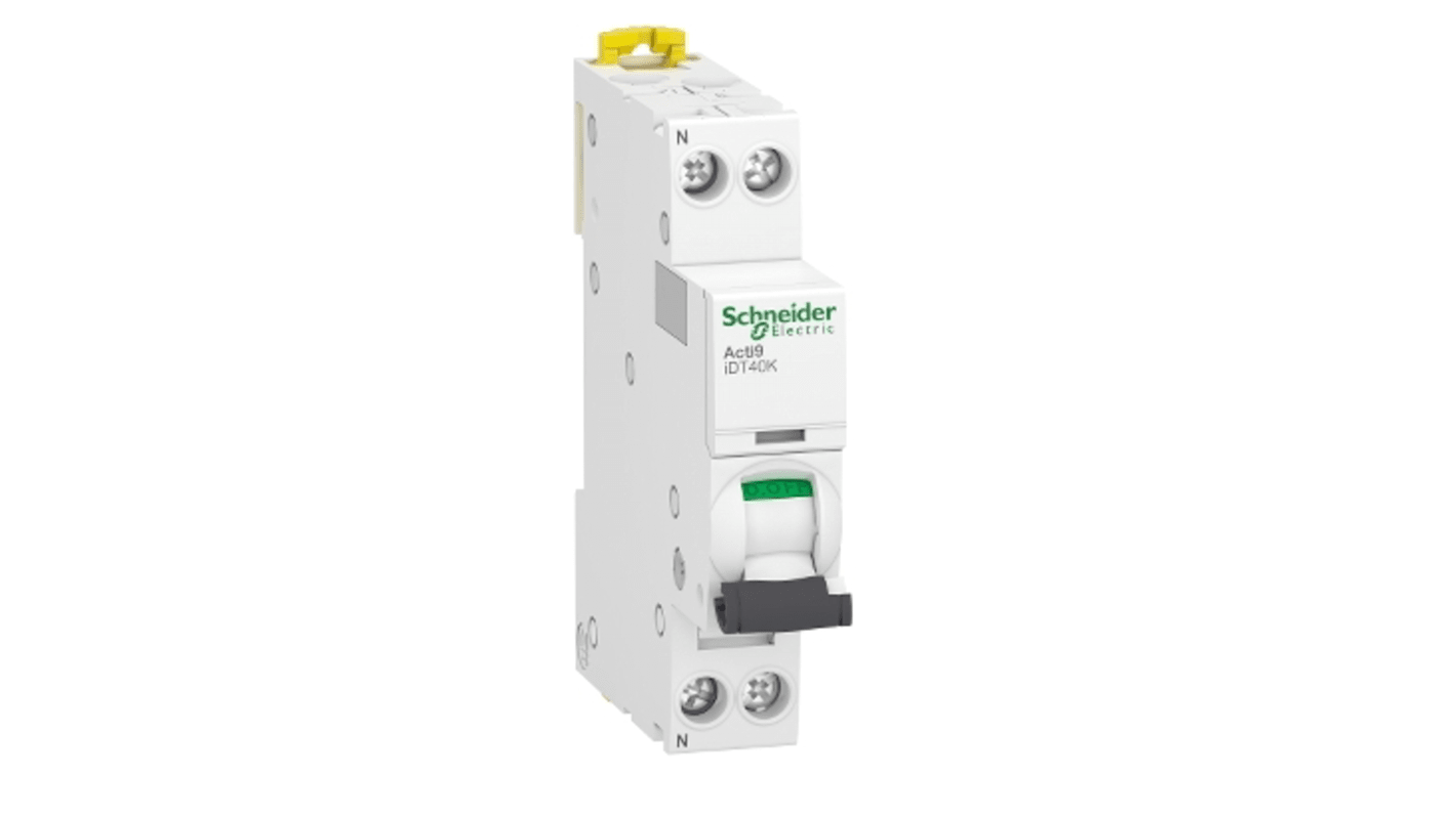 Schneider Electric Acti 9 Acti9 iDT40K MCB, 1+N, 6A Curve C, 230V AC