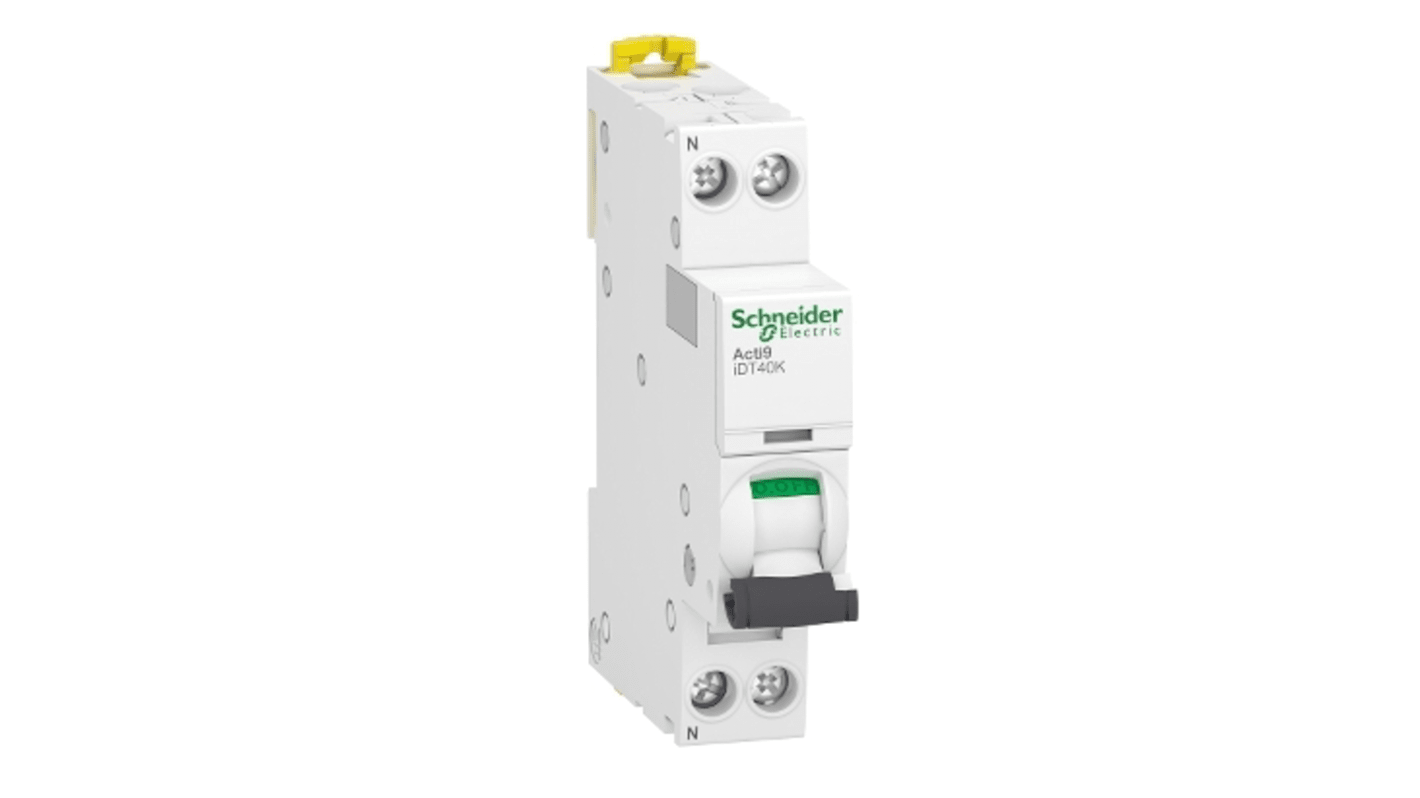 Schneider Electric Acti 9 Acti9 iDT40K MCB, 1+N, 20A Curve C, 230V AC