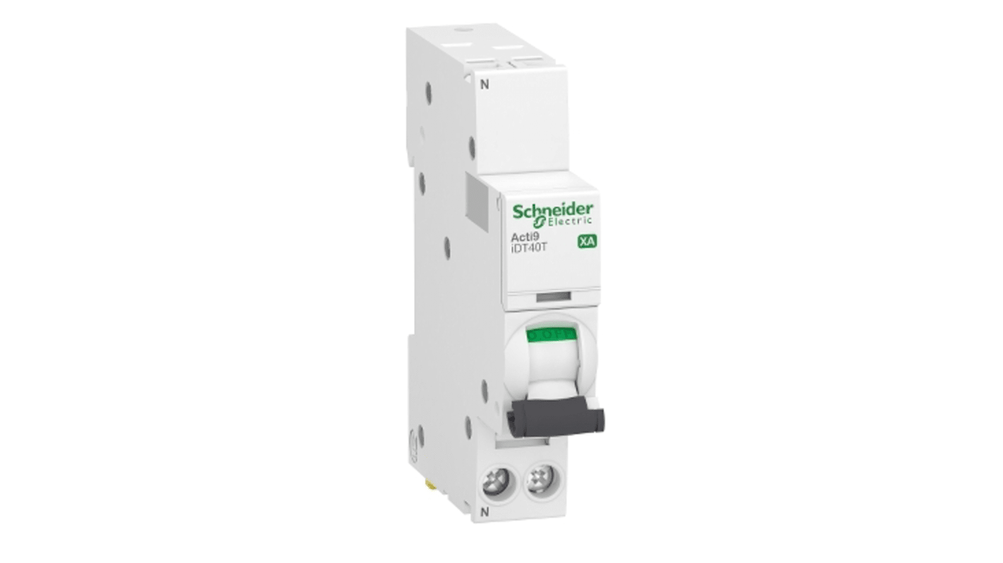 Schneider Electric Acti 9 Acti9 iDT40T XA MCB, 1+N, 40A Curve C, 230V AC