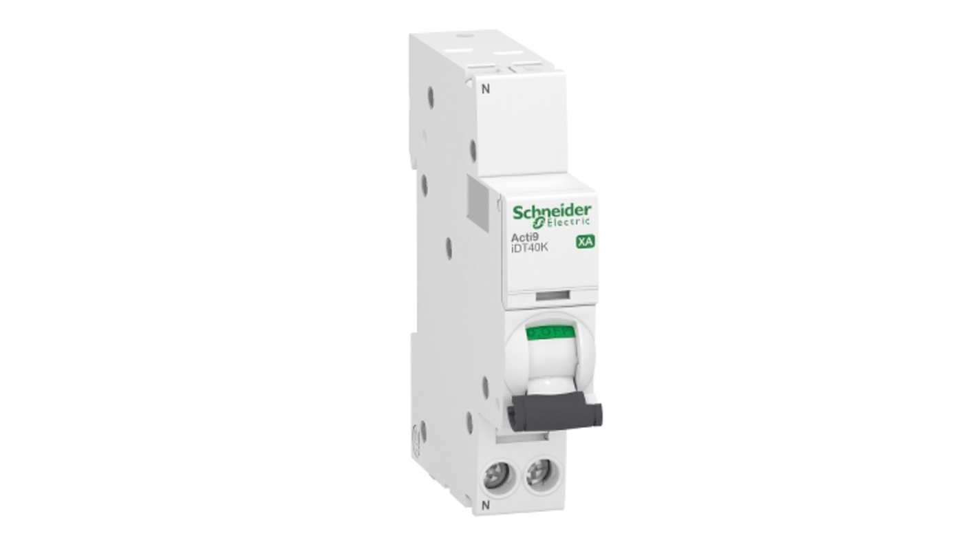 Schneider Electric Acti 9 Acti9 iDT40K XA MCB, 1+N, 10A Curve C, 230V AC