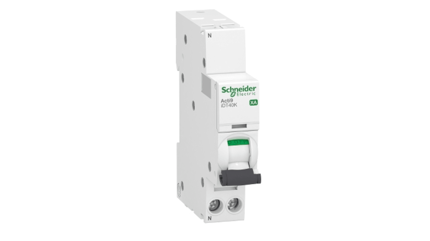 Schneider Electric Acti 9 Acti9 iDT40K XA MCB, 1P+N, 25A Curve C, 230V AC