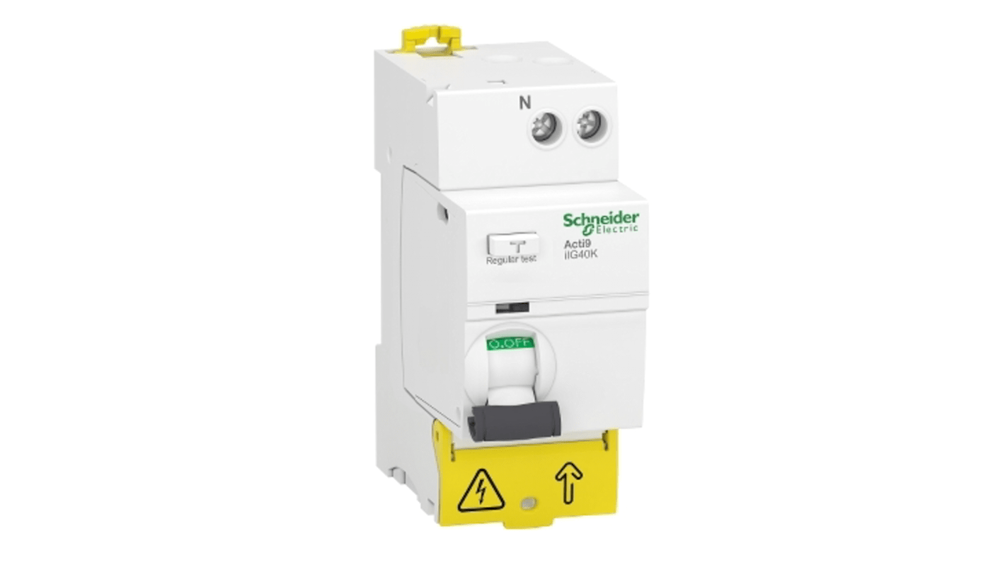 Schneider Electric Acti9 iIG40K RCCB, 1P+N-polig, 25A, 30mA Typ AC Acti9 220 → 240V ac