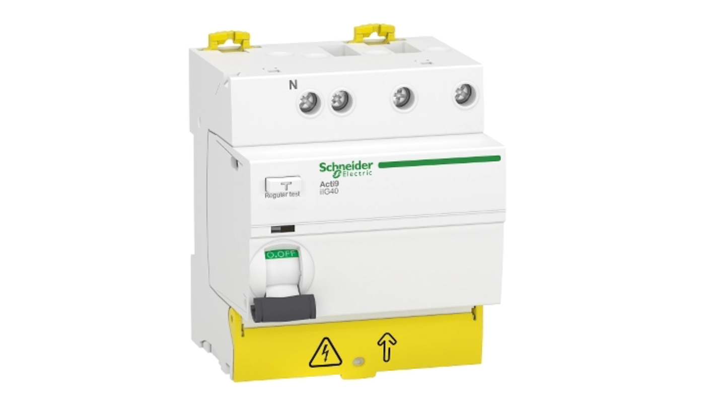 Schneider Electric Acti9 iIG40 RCCB, 3P+N-polig, 63A, 300mA Typ AC Acti9 380 → 415V ac