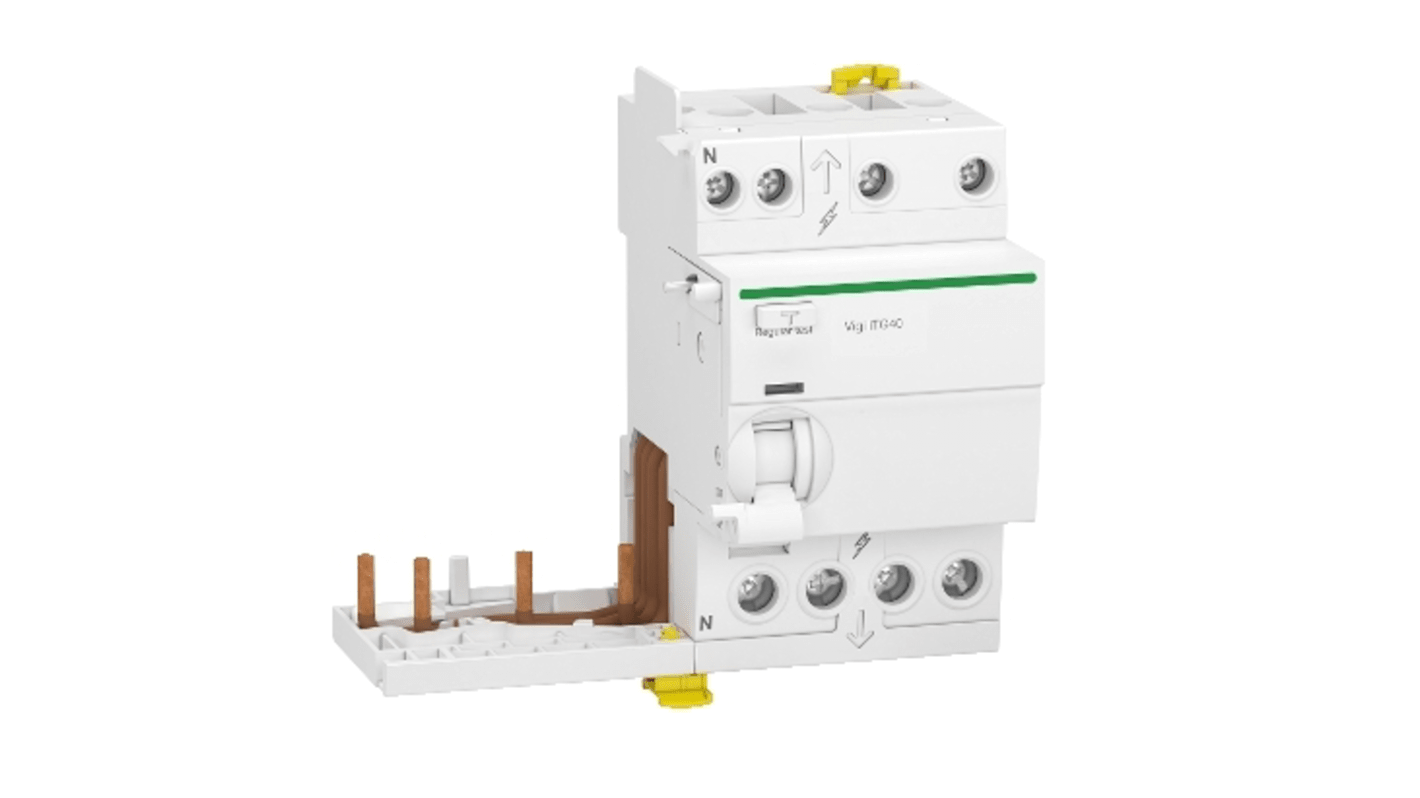 Interruptor diferencial Schneider Electric, 25A Tipo AC, 3+N Polos, 300mA Acti9 400V ac