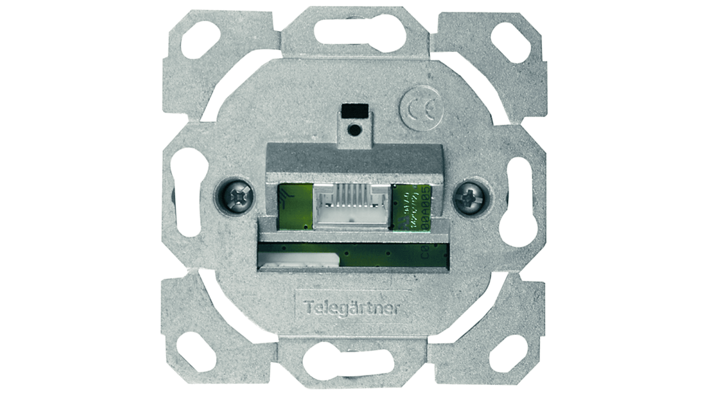 Telegartner Telegartner Data Series, Angled Cat6a 1 Way RJ11, RJ12, RJ45 Outlet,With Shielded Shield Type