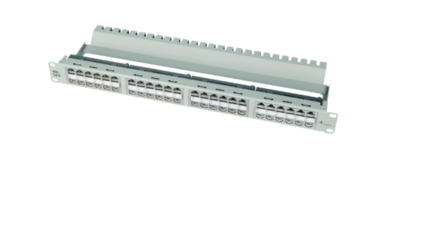 J02024A0007 Telegartner Telegartner Data Series Cat6a 48 Port RJ11 RJ12 RJ45 RJ Patch Panel Shielded 1U Grey RS