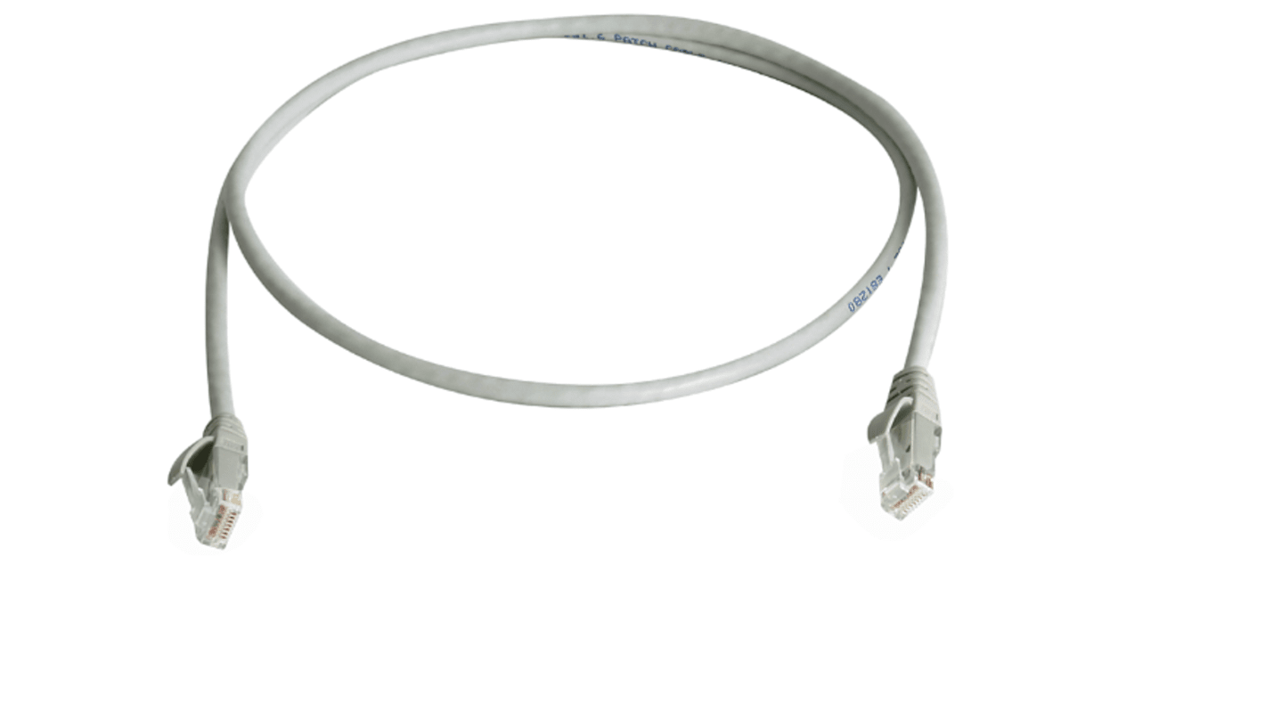 Telegartner, 1m Cat6, Grey RJ45 to Male RJ45 Male, U/UTP Unshielded, Terminated LSZH Sheath