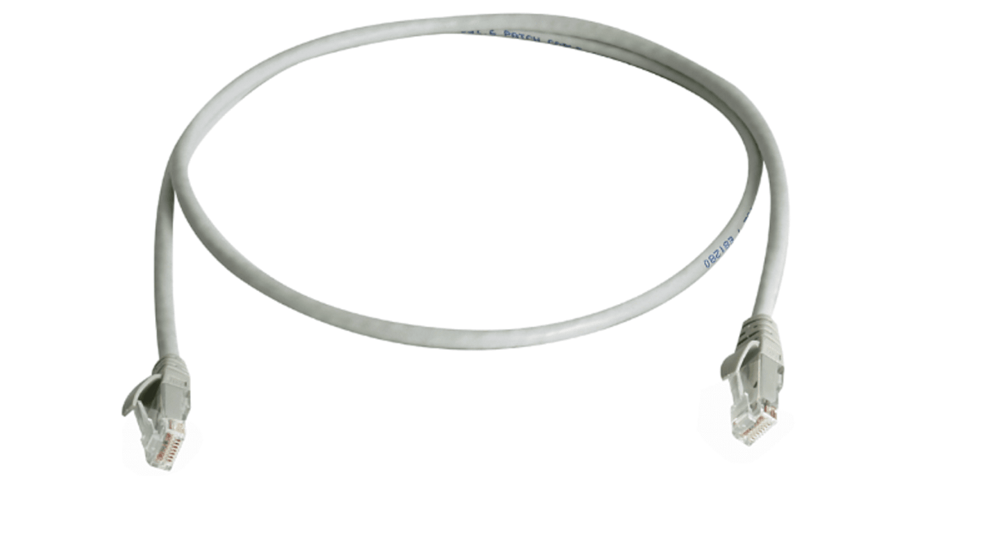 Telegartner, 1m Cat6, Grey RJ45 to Male RJ45 Male, U/UTP Unshielded, Terminated LSZH Sheath