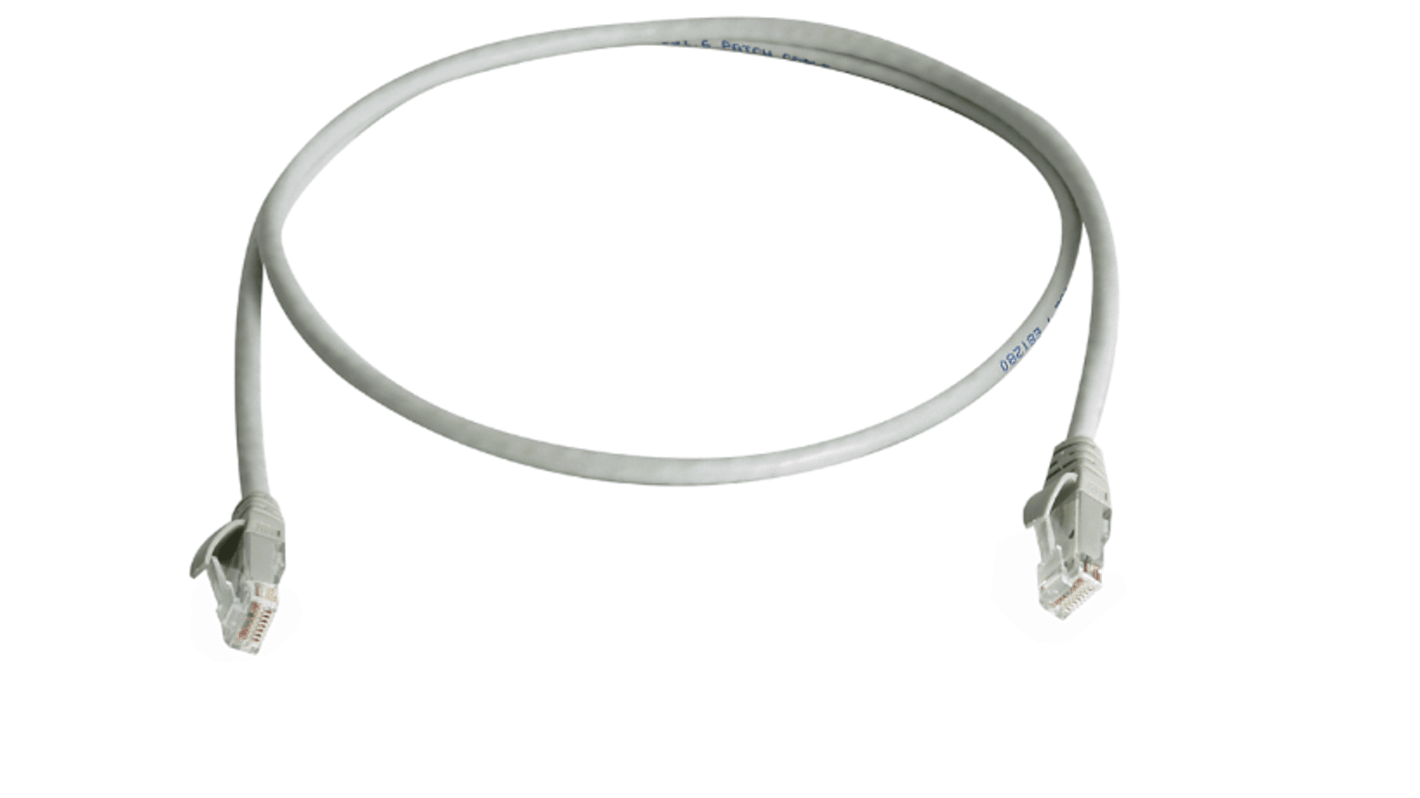 Telegartner, 1m Cat6, Grey RJ45 to Male RJ45 Male, U/UTP Unshielded, Terminated LSZH Sheath