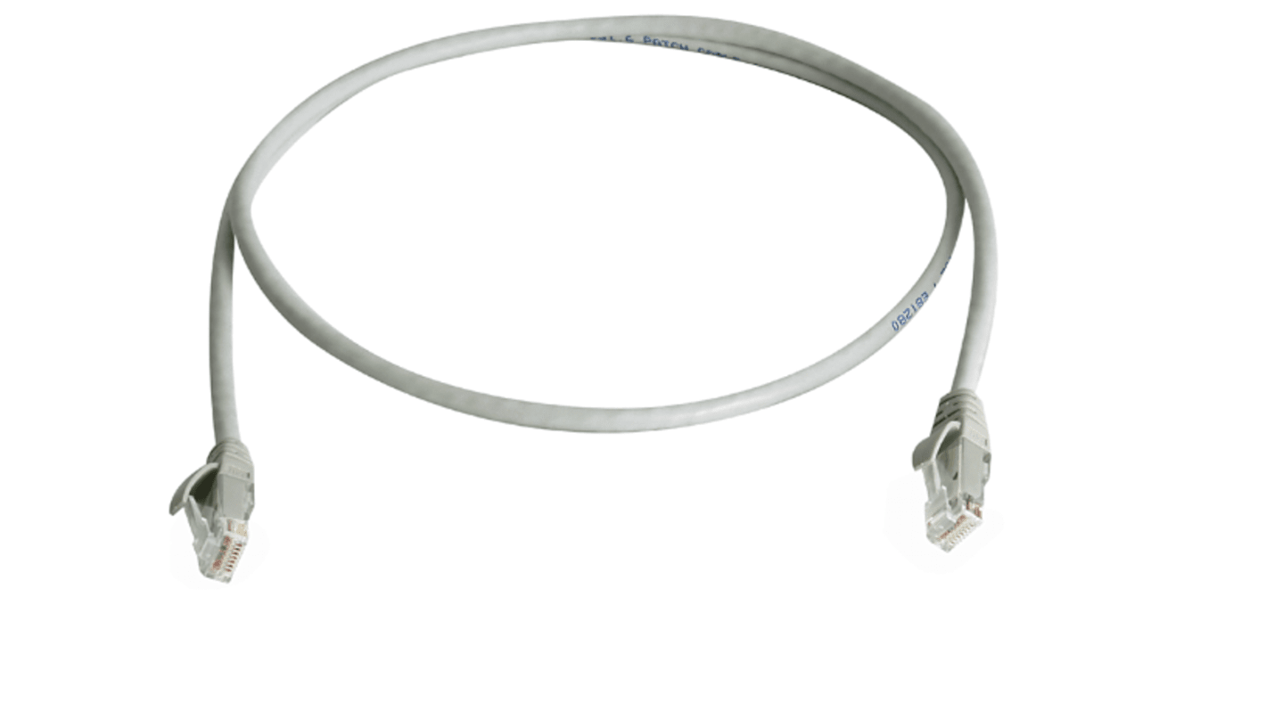 Telegartner Cat6 Male RJ45 to Male RJ45 Ethernet Cable, U/UTP, Grey LSZH Sheath, 1m, Low Smoke Zero Halogen (LSZH)