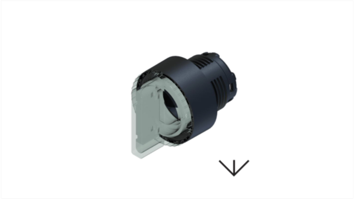 RS PRO 3 Position Selector Switch Head, 22.5mm Cutout, Transparent Handle
