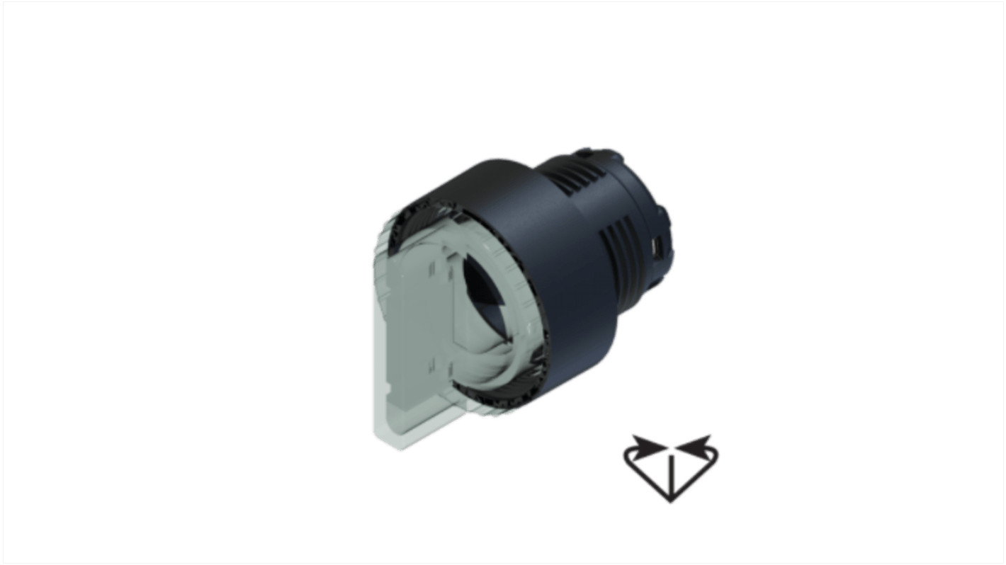 RS PRO 3-position Key Switch Head, Illuminated, Spring Return from Left and Right, 22.5mm Cutout