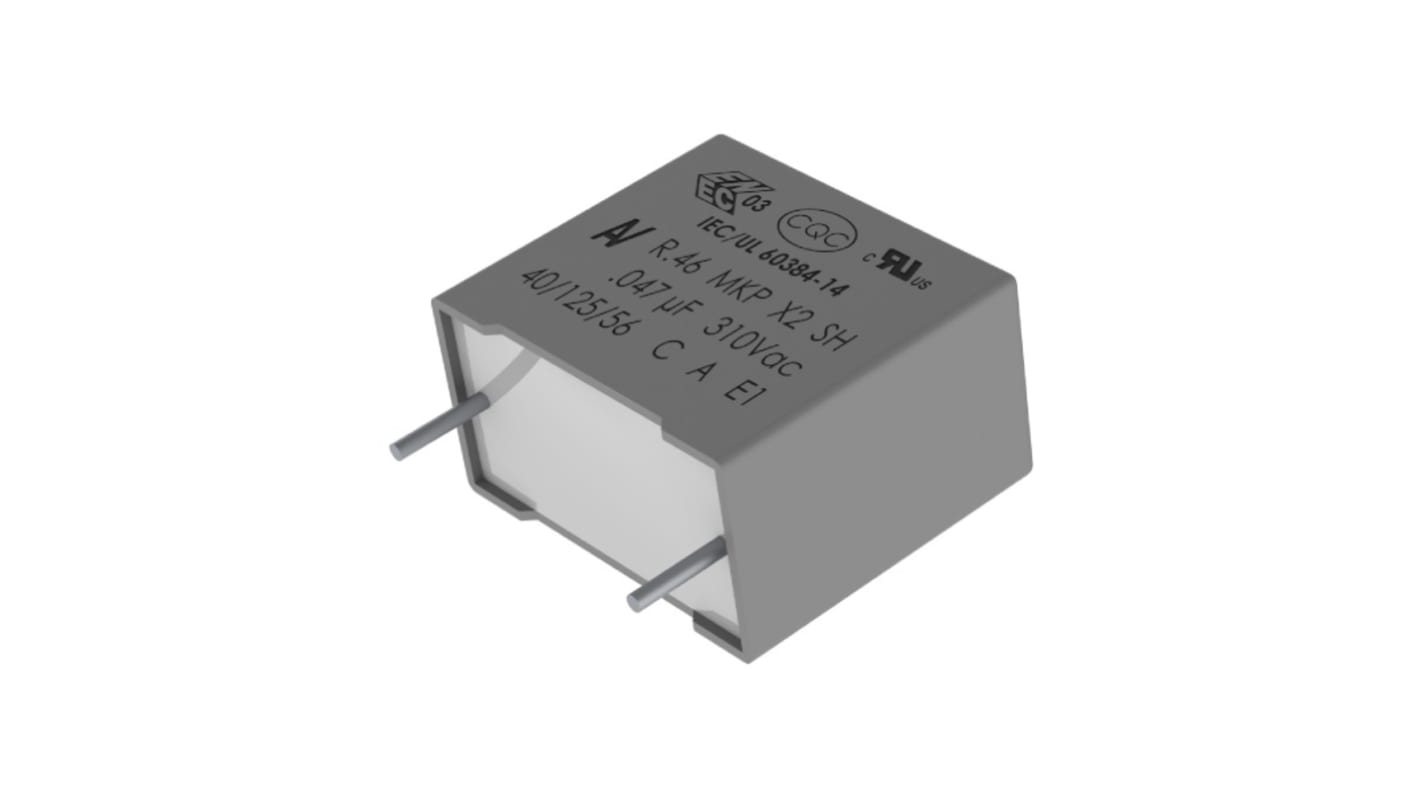 KEMET R46 Polypropylene Film Capacitor, 310V dc, ±10%, 4.7μF, Through Hole