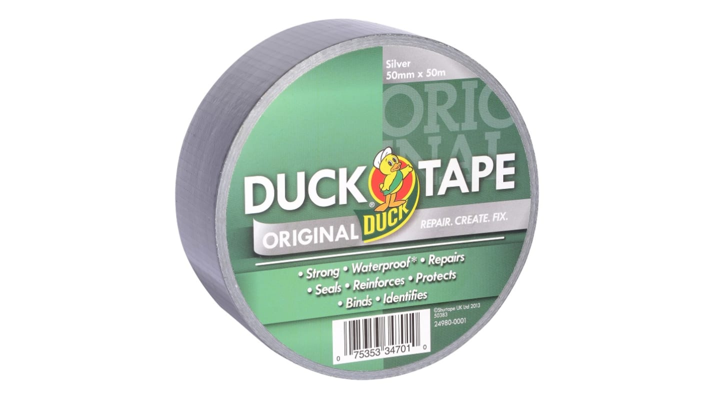 DUCK TAPE Duck Tape 222226 Duct Tape, 50m x 50mm, Silver, Gloss Finish
