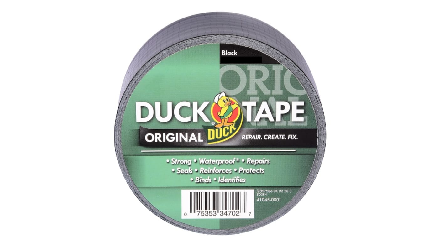 DUCK TAPE Duck Tape 222228 Duct Tape, 50m x 50mm, Black, Gloss Finish
