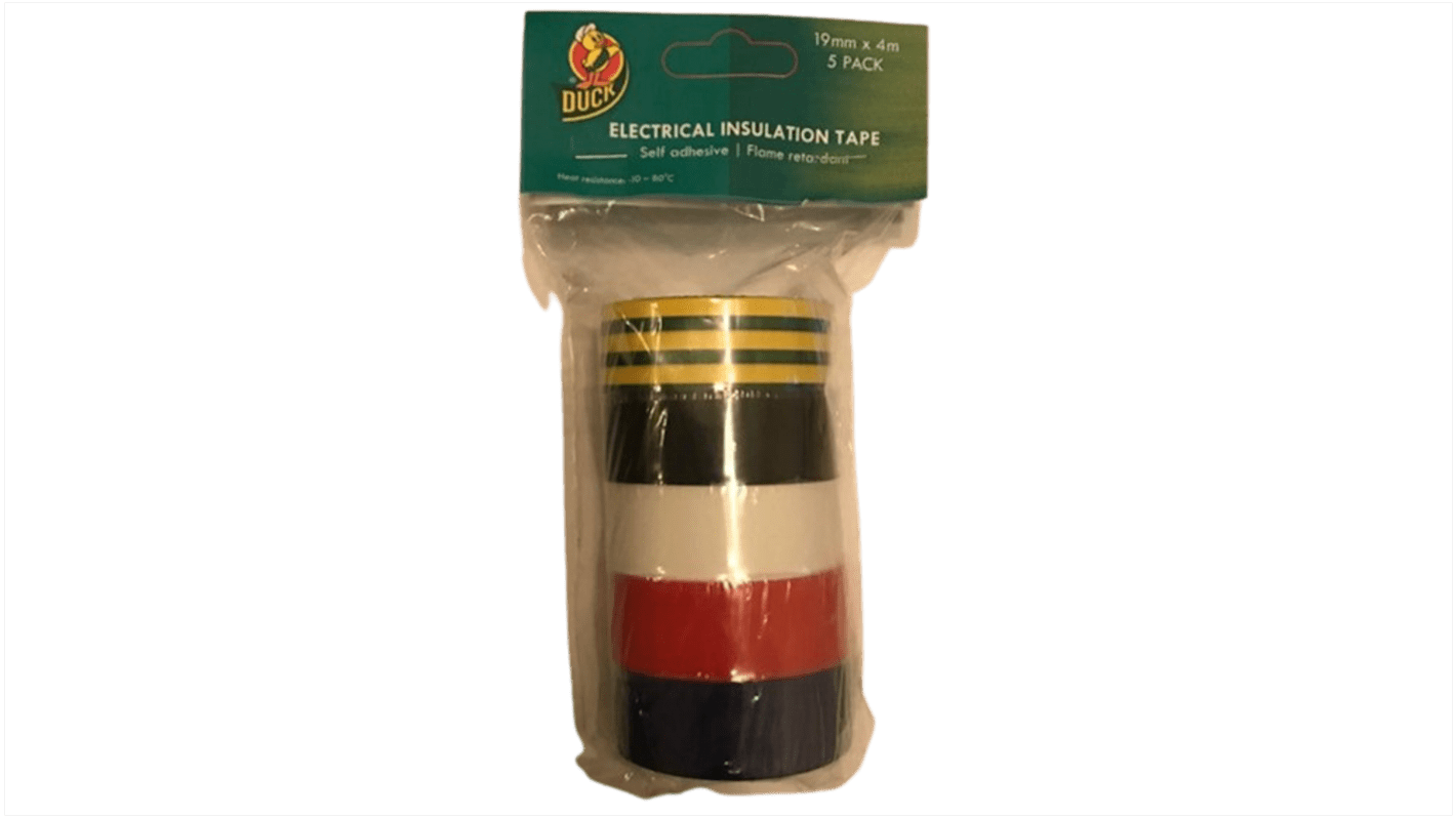DUCK TAPE Duck Tape Assorted PVC Electrical Insulation Tape, 19mm x 4m