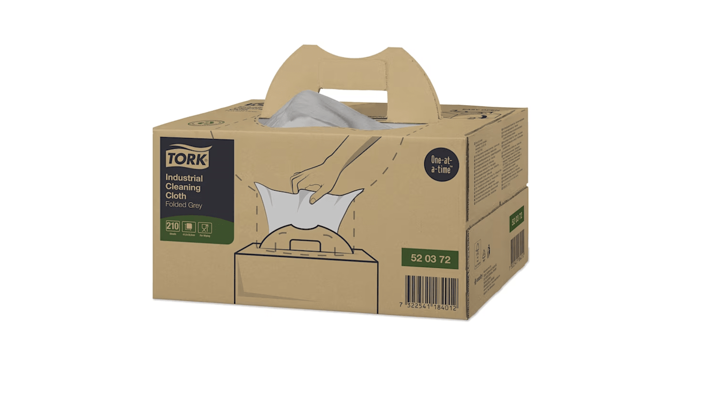 Tork Grey Non Woven Fabric Cloths for Industrial Cleaning, Box of 210, 415 x 355mm