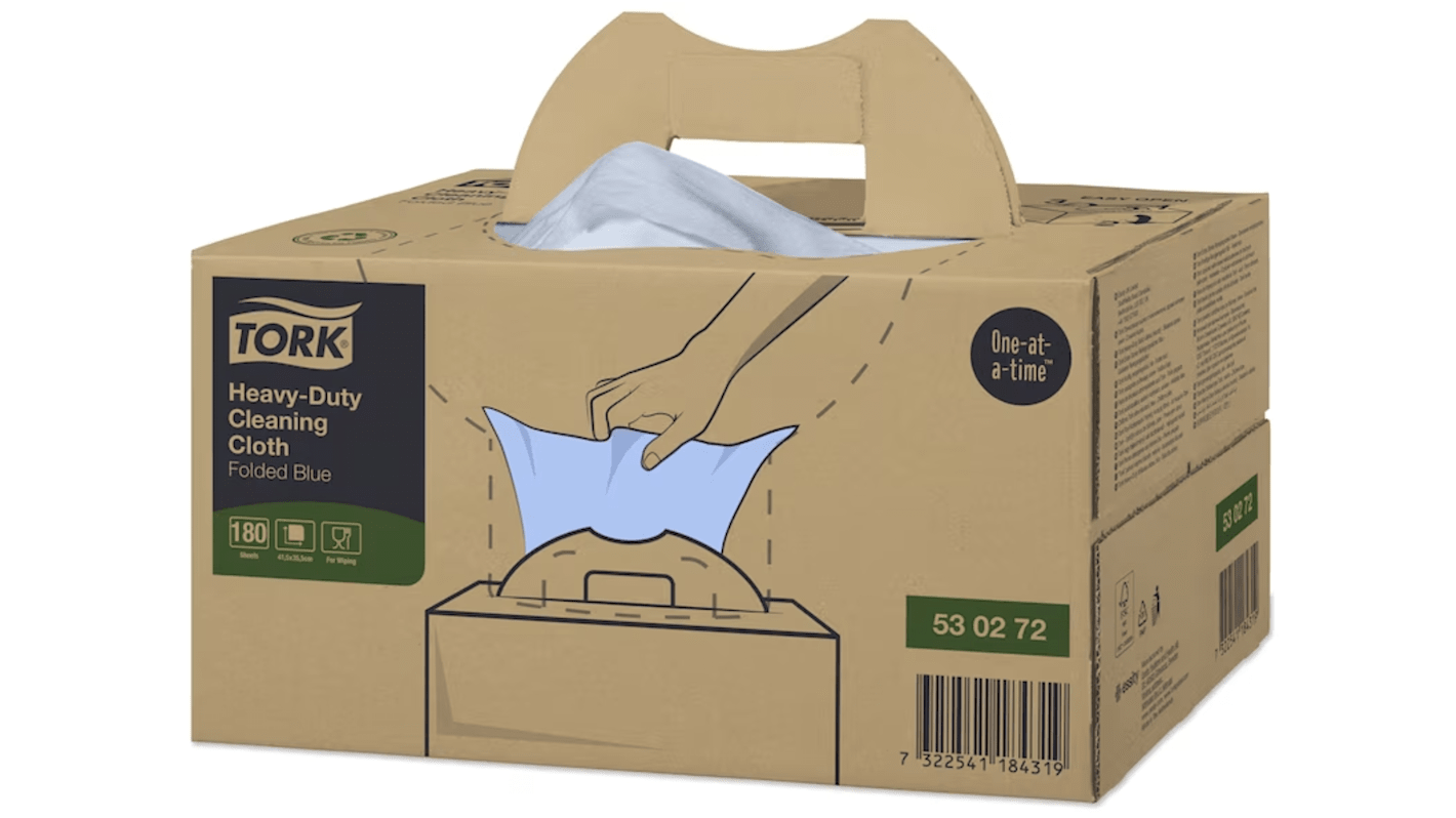 Tork Blue Non Woven Fabric Cloths for Heavy Duty Cleaning, Box of 180