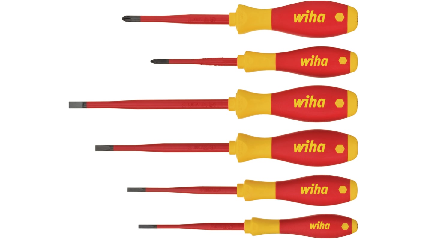 Wiha Phillips; Slotted Insulated Screwdriver Set, 6-Piece