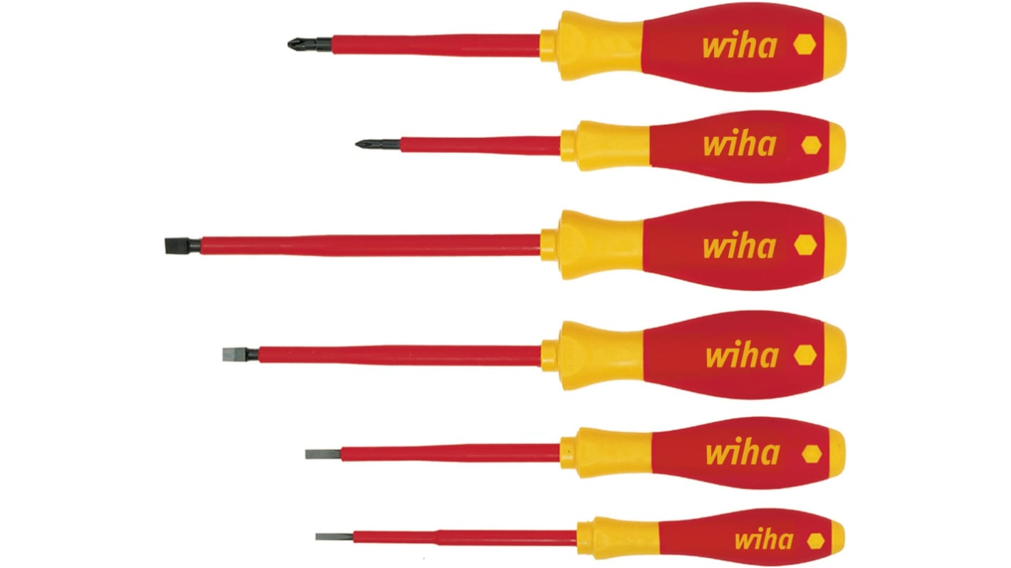 Wiha Tools Slotted Insulated Screwdriver Set, 6-Piece