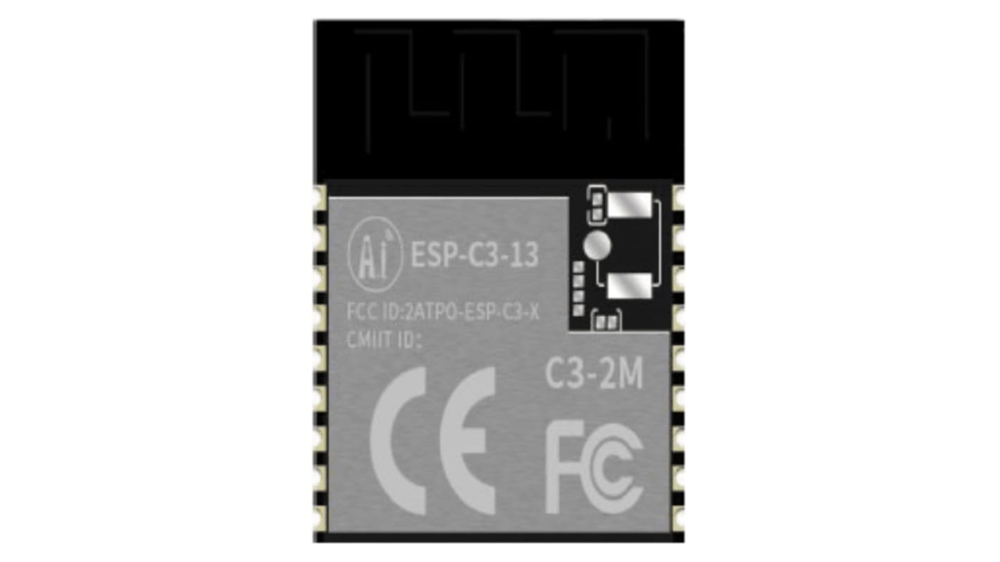 RF Solutions, Wi-Fi modul, , Bluetooth Low Energy (BLE), WiFi, , ADC, GPIO, I2C, SPI, UART, ESP32-C3-13