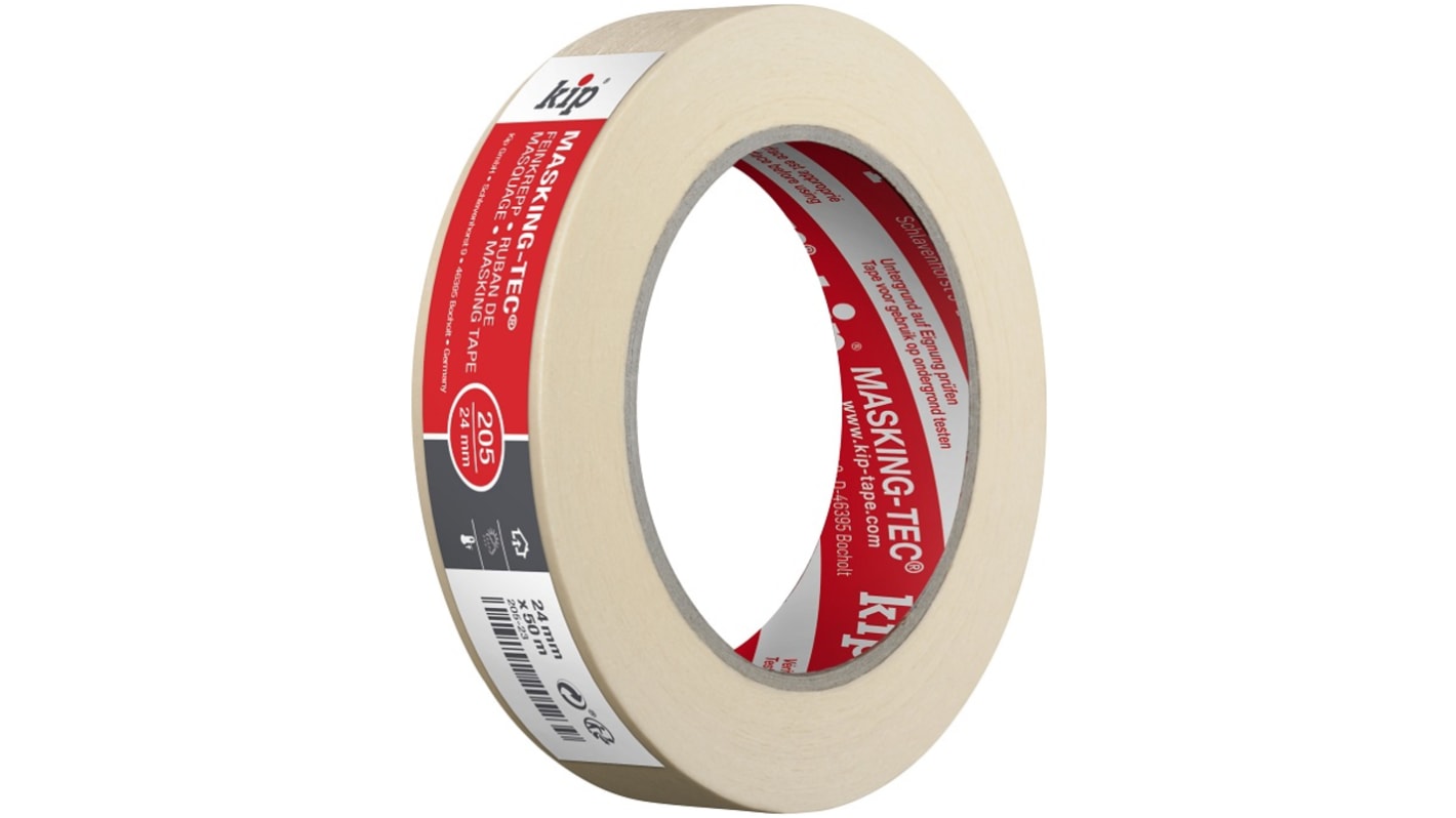 Ruban de masquage KIP 205-23 Beige, en Papier, 24mm x 50m