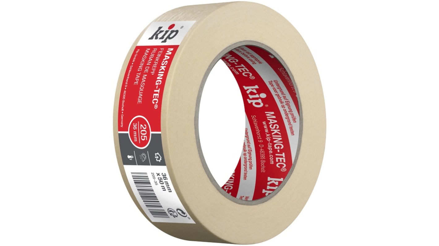 Ruban de masquage KIP 205-35 Beige, en Papier, 36mm x 50m