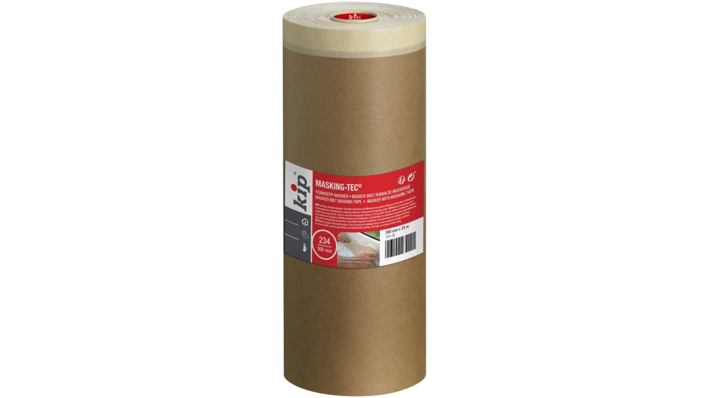 Ruban de masquage KIP 234-29 Beige, en Papier, 300mm x 25m