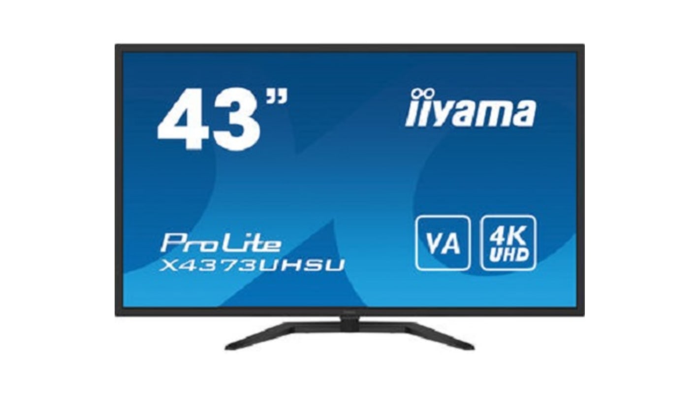 Monitor komputera Słuchawkowe 3,5 mm, Czarny, 43cal, 3840 x 2160 Pixels ProLite X4373UHSU-B1, iiyama