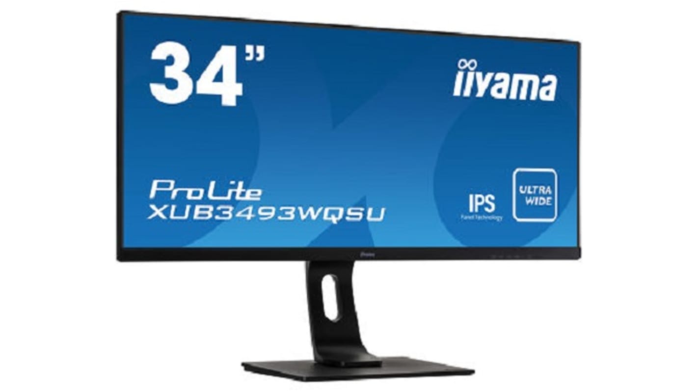 Monitor komputera, Czarny, 34cal, 3440 x 1440 Pixels ProLite XUB3493WQSU-B1, iiyama