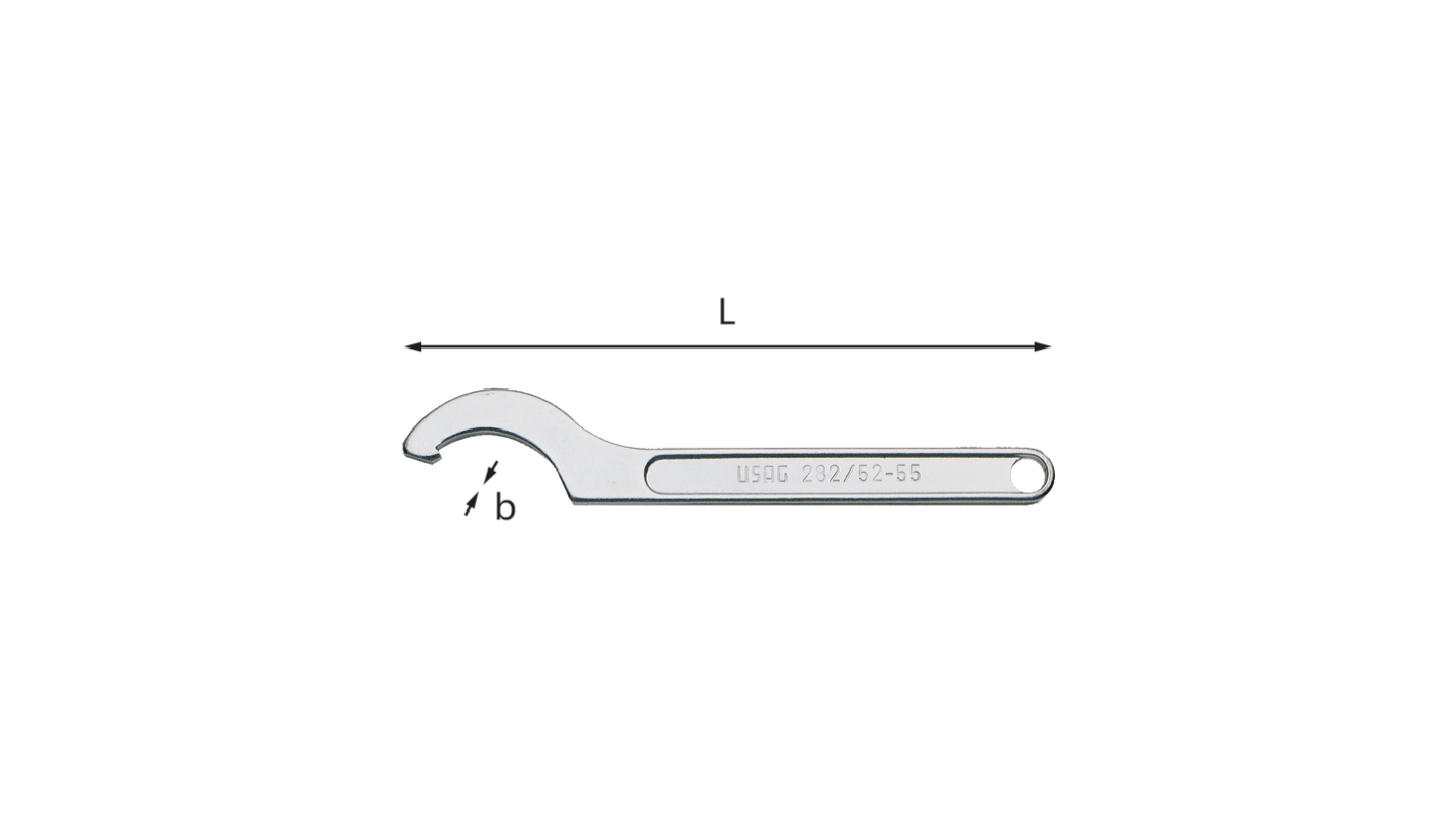 Chiave a settore Usag, ganascia da 34mm, L. 170 mm