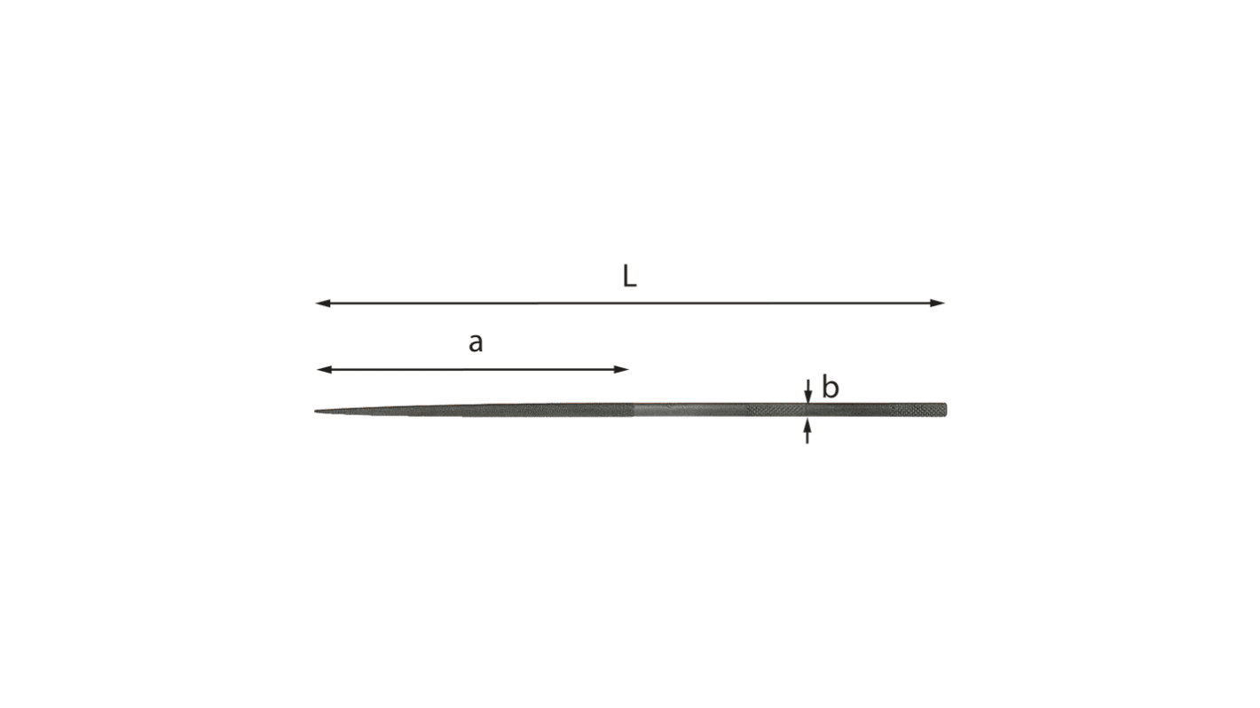 Lima ad ago Usag rotonda, Secondo taglio, L. 160mm, 5 pezzi