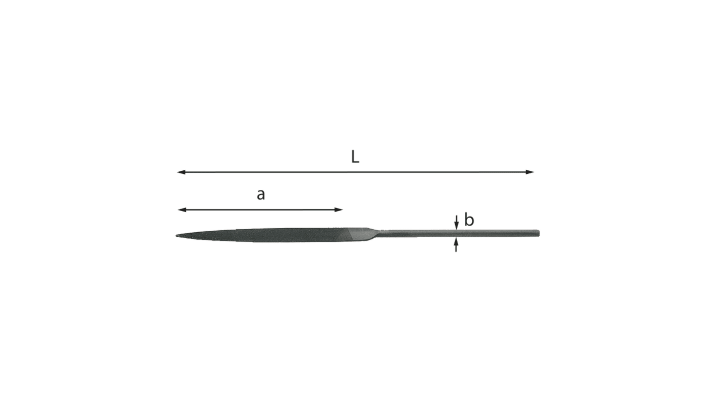 Lima ad ago Usag piatta, Secondo taglio, L. 160mm, 5 pezzi