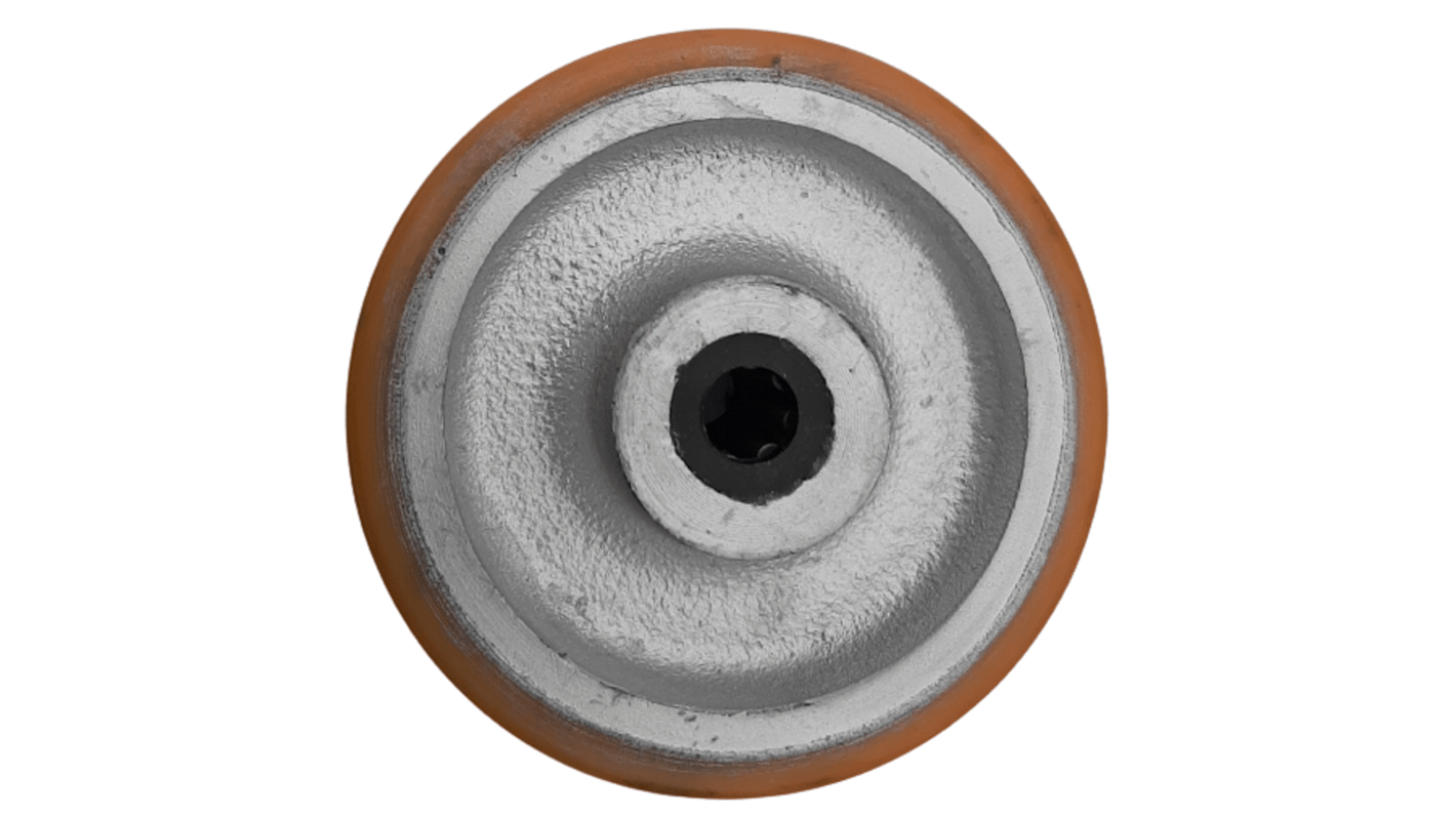 Kółko do wózka, Lite, Poliuretan, Szary, Żółty, obc.: 230kg, śred.: 100mm, szer.: 29mm